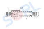 Амортизатор кабины пружинный 253/330, O/O, 14x50/14x50 MB (CB0161) SORL