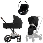 Коляска Cybex Priam IV Rosegold complete Cloud T Sepia Black Plus Base T 3 в 1 Sepia Black