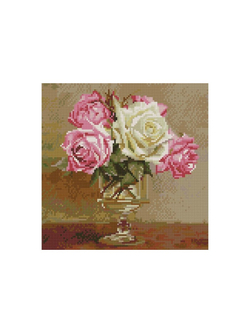 Алмазная мозаика 30х30 БУЗИН. В СТАРИННОЙ ВАЗОЧКЕ (26 цветов)