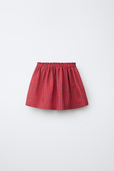 ZARA ЮБКА-ШОРТЫ ИЗ МОДАЛА В ПОЛОСКУ, КРАСНЫЙ