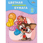 Бумага цветная Апплика, А4, мелованная, 16 листов, 16 цветов, на скрепке, "Милый щенок"