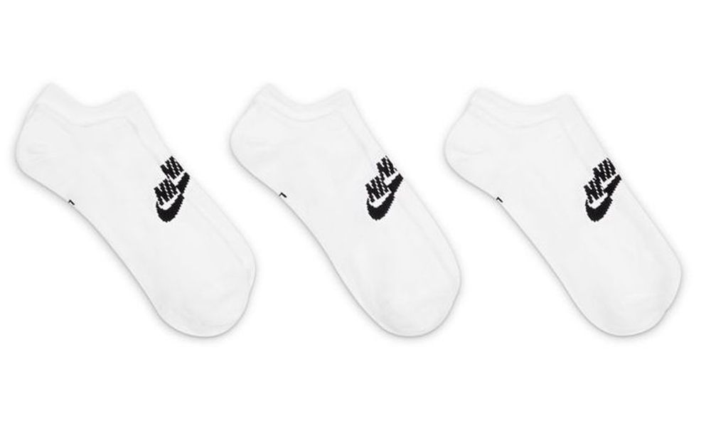 Теннисные носки Nike Sportswear Everyday Essential No Show 3P - white/black