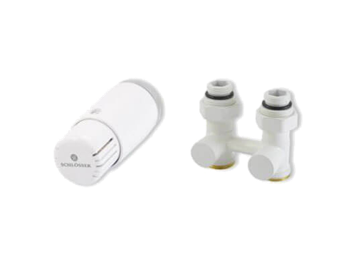 Комплект узла нижнего подкл прямой STANDARD 3/4&amp;quot; (белый) с термоголовкой М30х1,5, ниппеля 1/2&amp;quot;Х3/4&amp;quot;