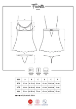 Белая прозрачная сорочка на косточках Favoritta Babydoll LXL (46-48) (Цвет: белый)