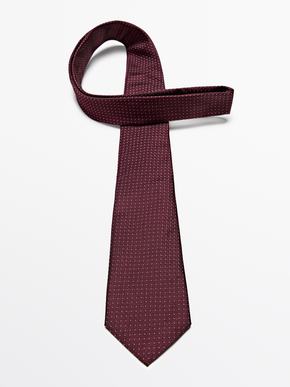 Massimo Dutti Галстук в горошек, бургунди