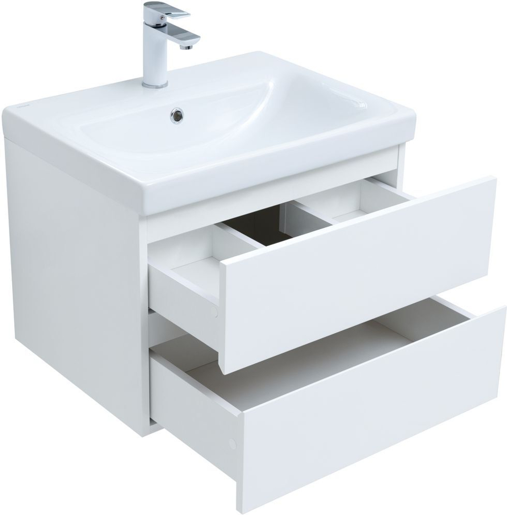Мебель для ванной Aquanet Беркли 60 белый глянец (2 ящика)