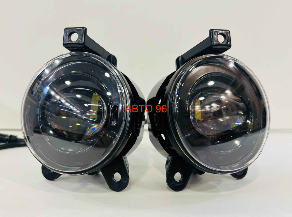 ПТФ - Линзы (LM-2402A) для Газель, LADA Приора 1 и 2, Шевроле Нива, светодиодные противотуманные фары, линзованные, один режим работы - белый, TG (2 шт. / комплект) Оптом