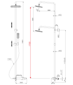 Смеситель для ванны и душа с регулируемой высотой штанги, поворотным изливом и верхней душевой лейкой "Тропический дождь" LEMARK SWAN– LM5462BG
