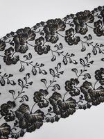 Вышивка на сетке черный/золото К801 24 см