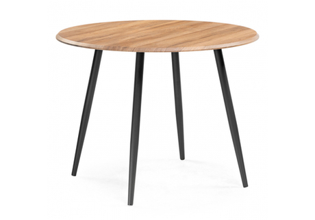 Стол деревянный Woodville Абилин 100 дуб вотан, черный матовый, ножки черные