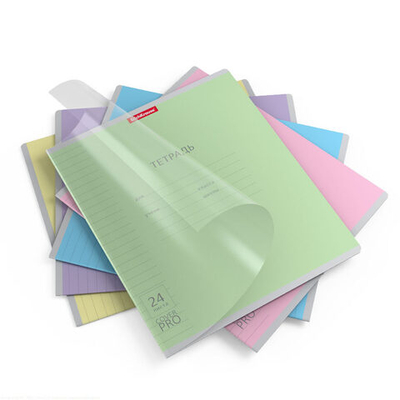 Тетрадь А5 24л лин. Erich Krause  пласт.обл. "Классика CoverPrо" ассорти MIX-PACK (Россия, ErichKrause) /10/160/