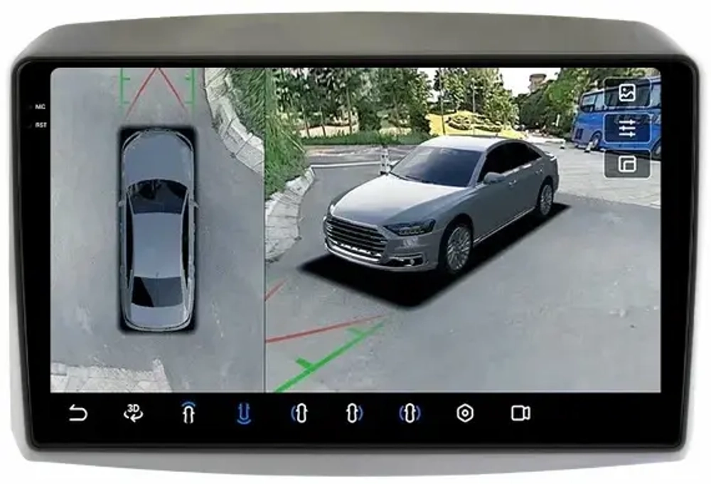 Магнитола для KIA Sorento Prime UM 2015-2020 (рамка-накладка) - FarCar BX10-360-7019F2 монитор 10.36" 2K QLED на Android 13, 6Гб+128Гб, CarPlay, 4G SIM-слот, 4 камеры в комплекте