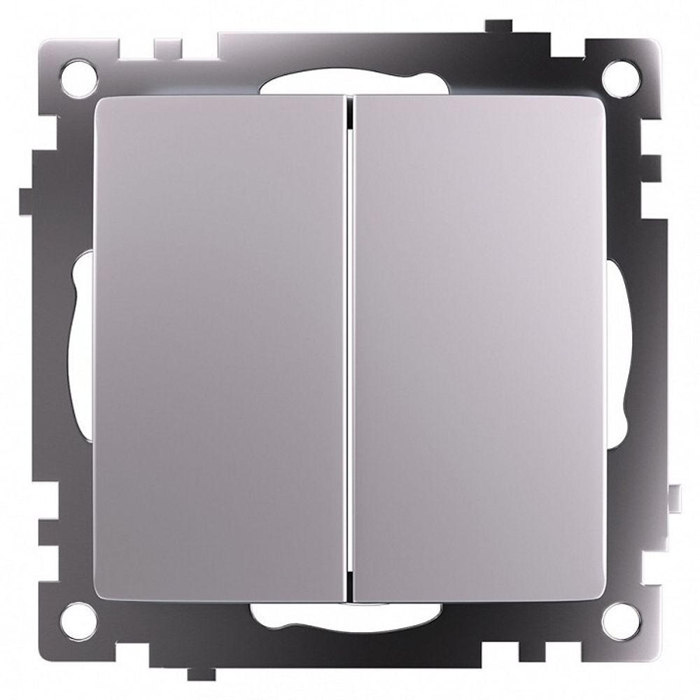 Переключатель двухклавишный без рамки Stekker Катрин 49168