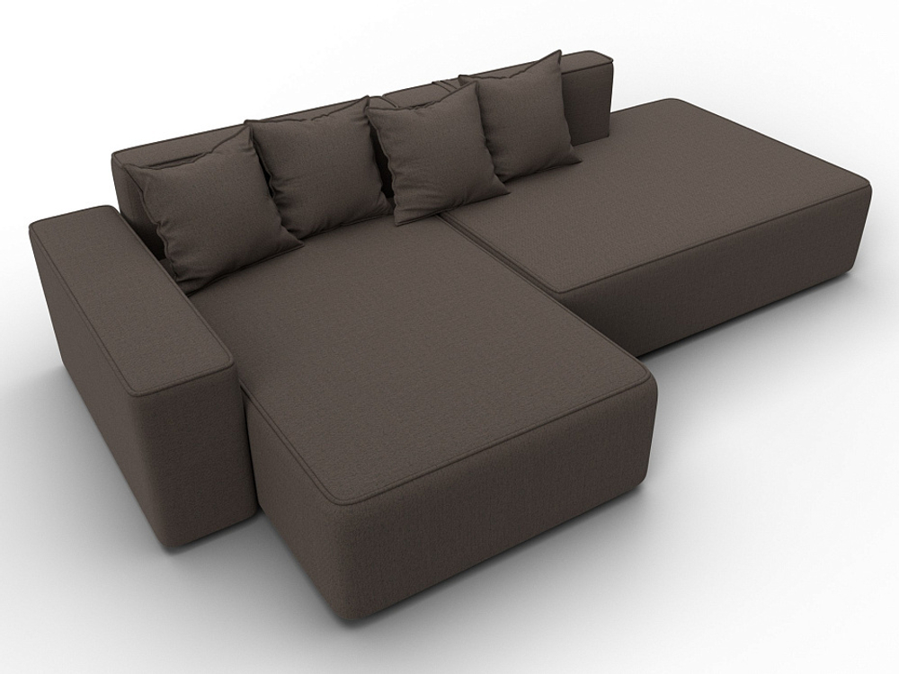 Диван угловой Лига-079 угол левый РОГОЖКА Амур 05 коричневый