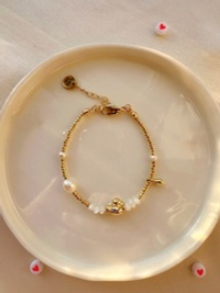 Браслет Уточка с жемчугом и перламутром