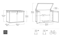 Уличный ящик пластиковый Keter Horizontal Narrow ashwood 2020 л