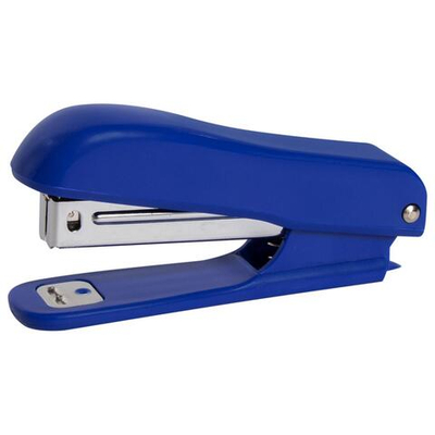 Степлер №10 "Basic", до 12 листов, с антистеплером, синий (Staff)