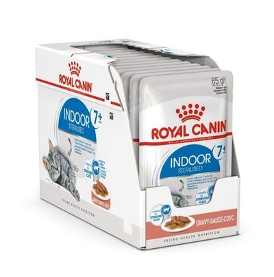 Влажный корм Royal Canin Indoor Sterilised 7+ для кошек, кусочки в соусе, пауч 85 г