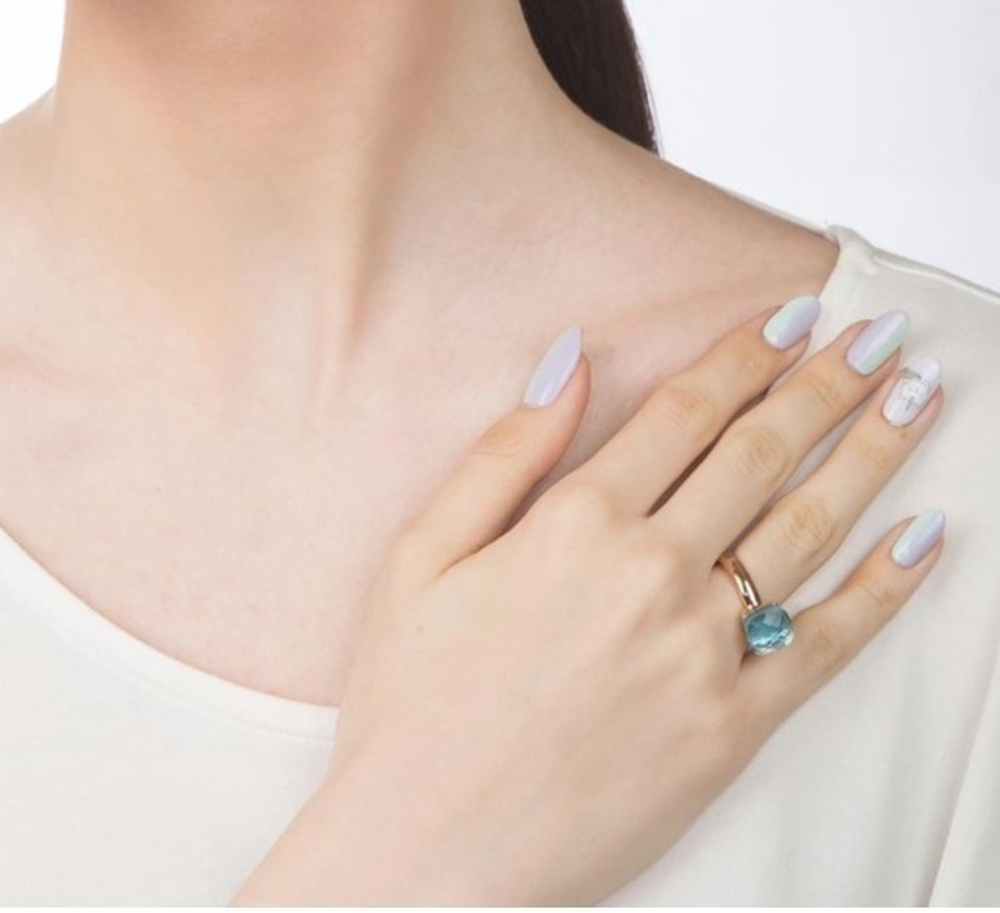 Кольцо Qudo Firenze aqua 17.2 мм 610081 BL/RG размер 17,2