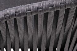 "Бордо" стул плетеный из роупа, каркас алюминий темно-серый (RAL7024) шагрень, роуп серый 15мм, ткань темно-серая 027