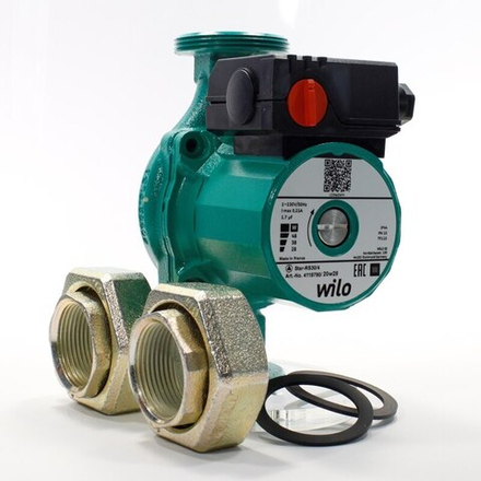 Насос циркуляционный Wilo Star-RS 30/4 (1х220В; 48Вт), с гайками