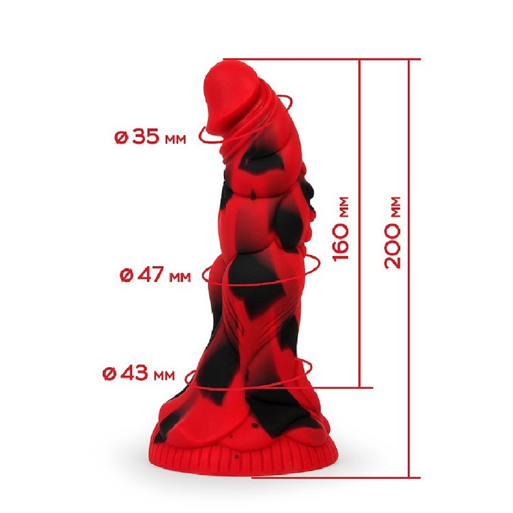 Фаллоимитатор с присоской Magic Hero красный 20 см