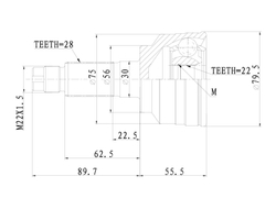 ШРУС наружный KIA Spectra 2000 (Ижевск) GANZ GIK04034