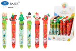 Авторучка 10-ти цветная детская "Новогодние" ассорти (Basir)