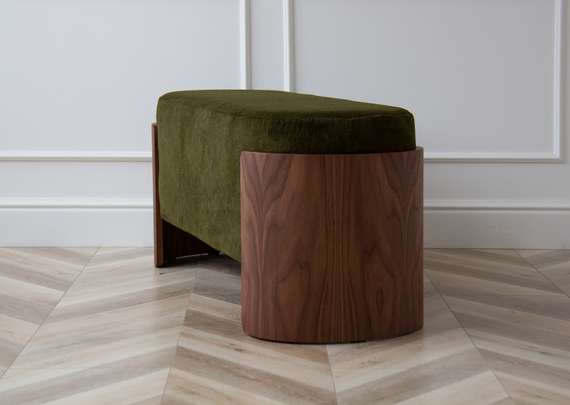 Банкетка Lagom 100 см (зеленый, орех)