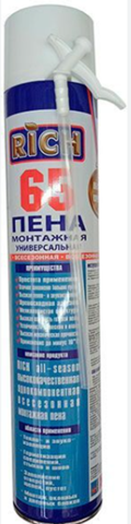 Пена монтажная "RICH" STD всесезонная 65 лит. 850 мл. (12шт)