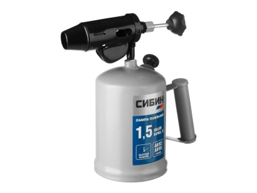 Лампа паяльная 1,5л СИБИН стальной эжектор