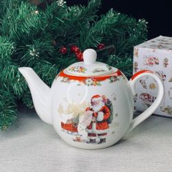 Lenardi 205-319 Чайник 850 мл НОВЫЙ ГОД в под.уп.(х24)Фарфор