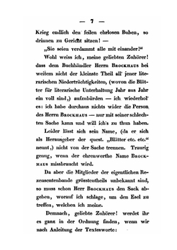 Controvers-Predigt Über Den Buchhändler Herrn Brockhaus Und Die Blätter Für Literarische Unterhaltung | J. Lyser