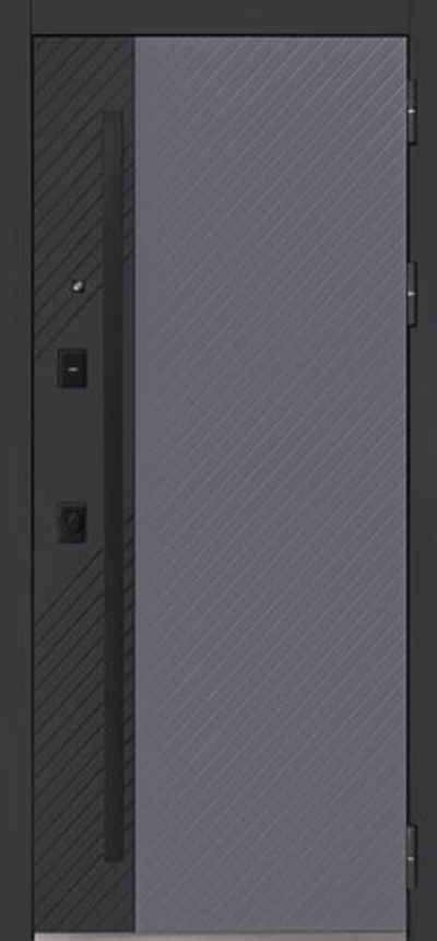 Стальная дверь "Агава" с зеркалом. Заказная модель.
