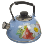 Чайник сталь, эмал, 2.5 л, свист, подв ручк, Рубин, С2533, син туман, TМ04/25/08/05 /13/14