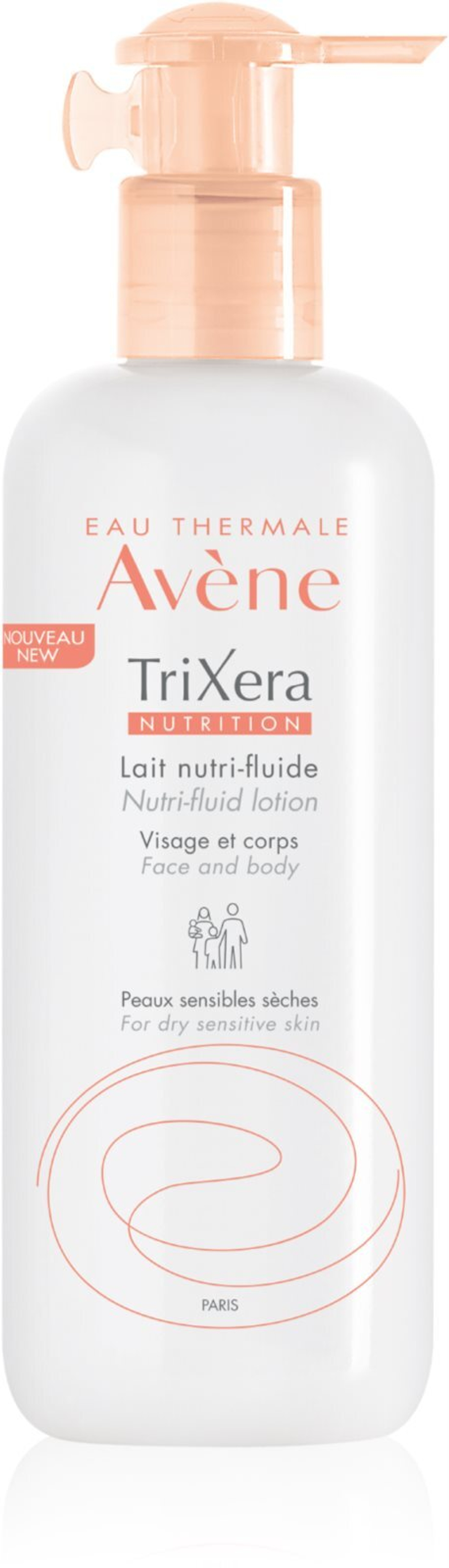 Avene TriXera Nutrition - интенсивное питательное молочко-флюид для лица и тела для сухой и чувствительной кожи /   400  ml  / GTIN 3282770074727