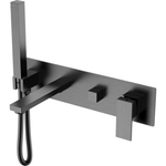 Смеситель для ванны с душем Boheme Qubic 474-2-GM С ВНУТРЕННЕЙ ЧАСТЬЮ, matt gun metal