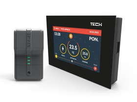 Терморегулятор комнатный двухпозиционный цветной (стекло 2 мм) Tech ST-283, черный