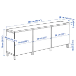 Комбинация для хранения - IKEA BESTÅ/BESTA/ БЕСТО ИКЕА, 180x42x76 см, серый