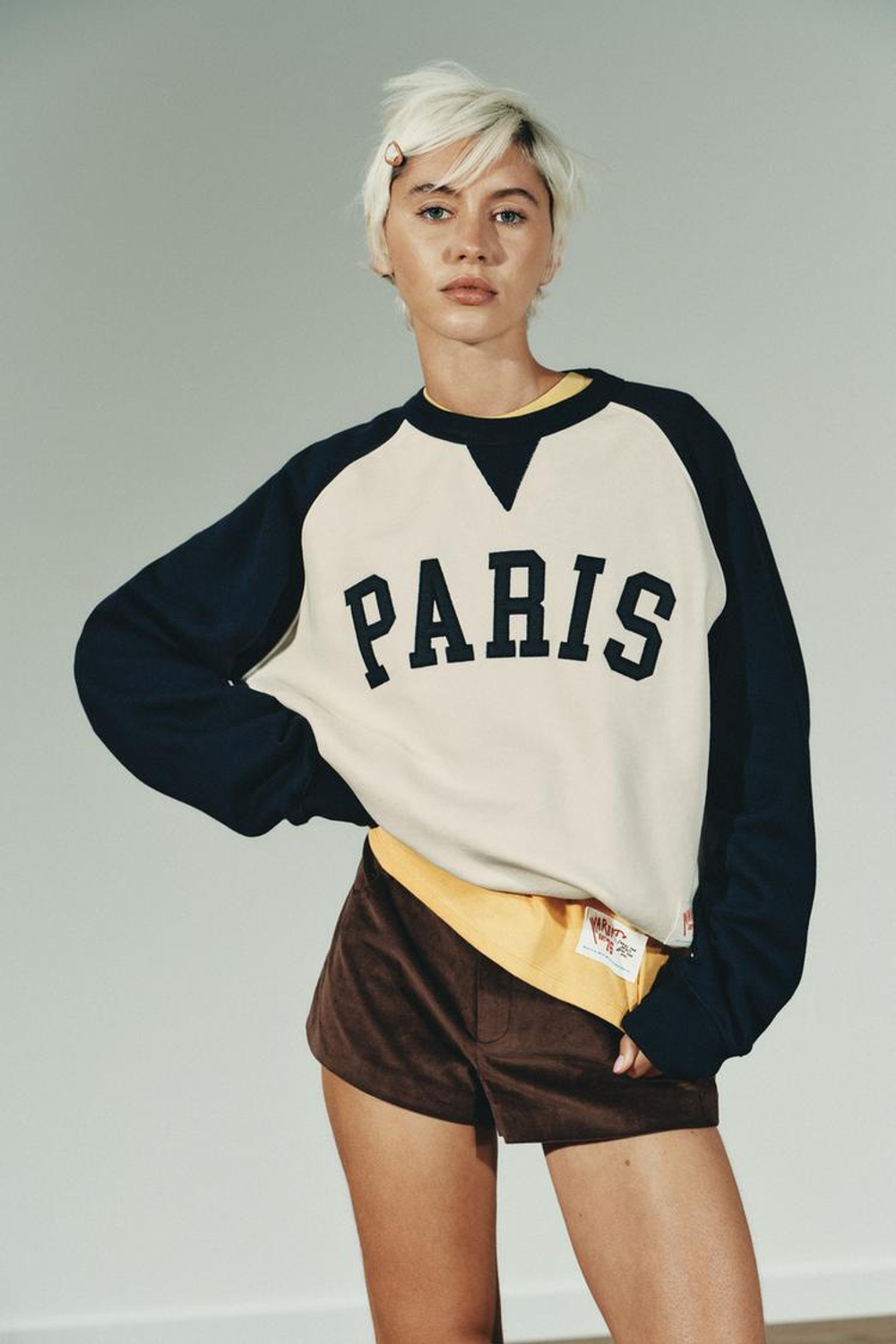 ZARA ТОЛСТОВКА В СТИЛЕ ПРЕППИ, МОРСКОЙ СИНИЙ