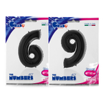 Шар фольгированный Цифра 9 101 см (Черный)