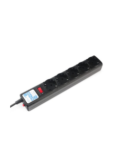 PowerCube Фильтр-удлинитель (SPG5-В2) 1.9 м, , 5 розеток,  д/подкл. к UPS (C14), 10А/2,2кВт, черный