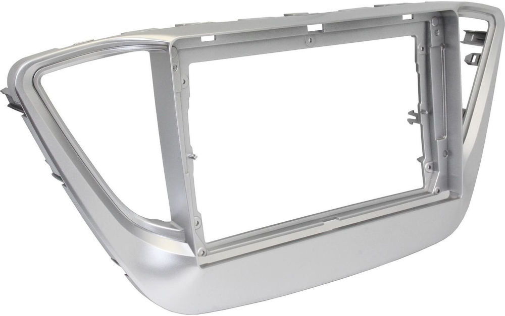 Магнитола для Hyundai Solaris 2 2017-2022, Solaris HS 2024+ (рамка серебро) - Teyes CC3-2K-360 монитор 13" 2K QLED на Android 10, 6Гб+128Гб, CarPlay, 4G SIM-слот, 4 камеры в комплекте