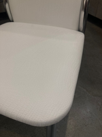 Стул Оскар каркас квадрат хром Основание экокожа белый крокодил