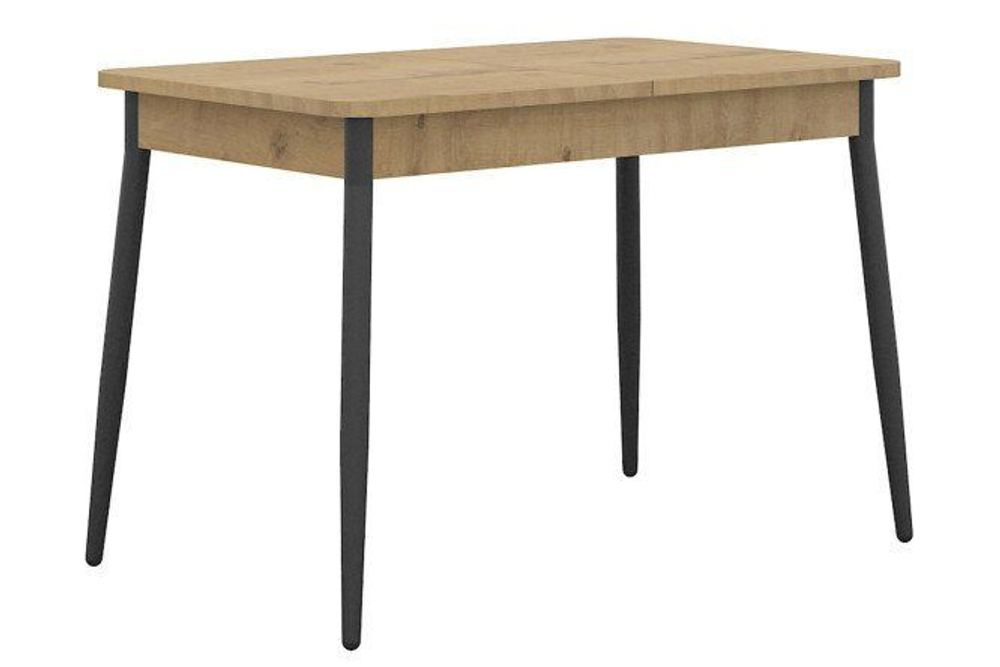 Стол кухонный обеденный раздвижной Дуб Вотан/Чёрный, Тревизо, 68х111х75 см