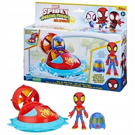 Фигурка Hasbro Spidey Amazing Friends Фигурка супергероя Человека-паука и авто Hover Spinner F7252