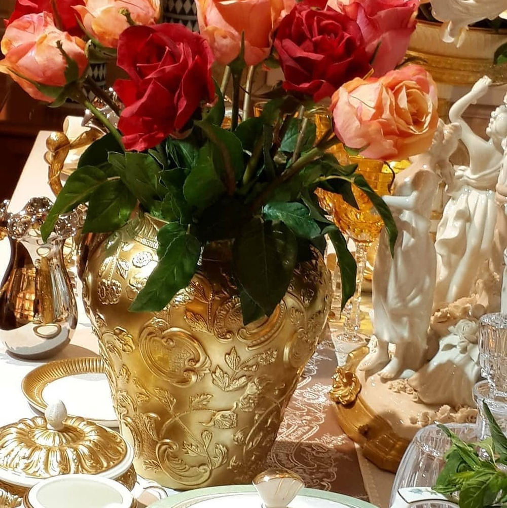 Ваза Таормина золотая Villari