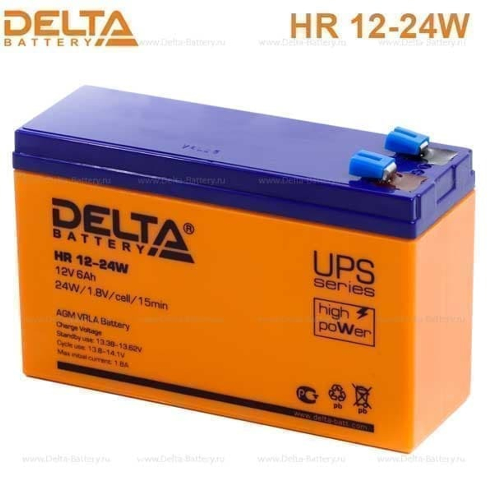 Аккумуляторная батарея Delta HR 12-24W (12V / 6Ah)