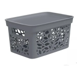 Корзина с крышкой Leaves 10л 333х174мм (серый) (комплект 12 шт)