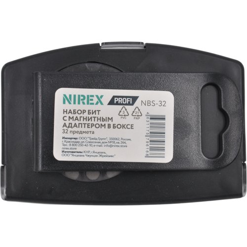 Набор бит NIREX Profi с магнитным адаптером в боксе 32 предмета NBS-32